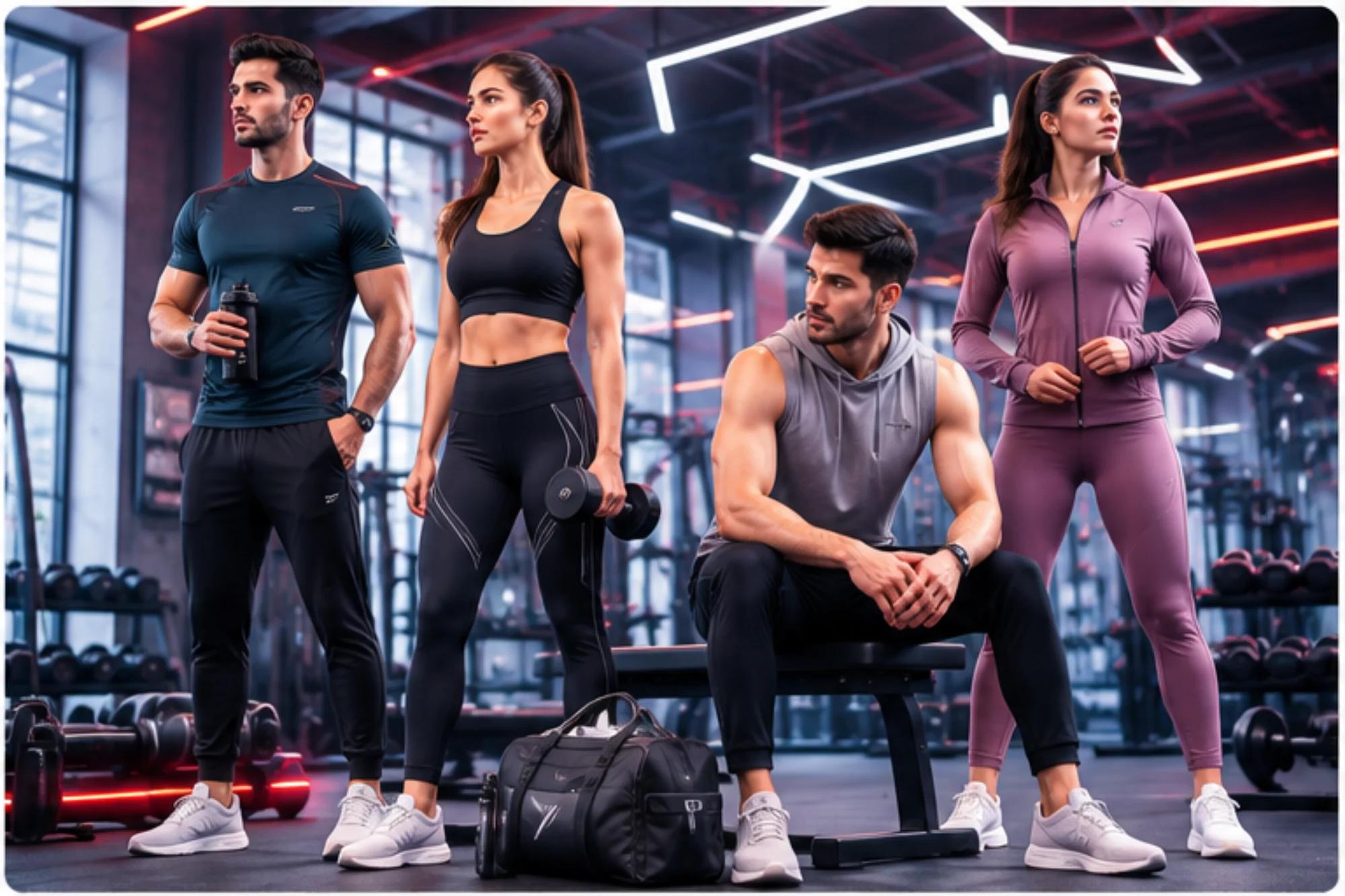 Premium custom fitness apparel close up
